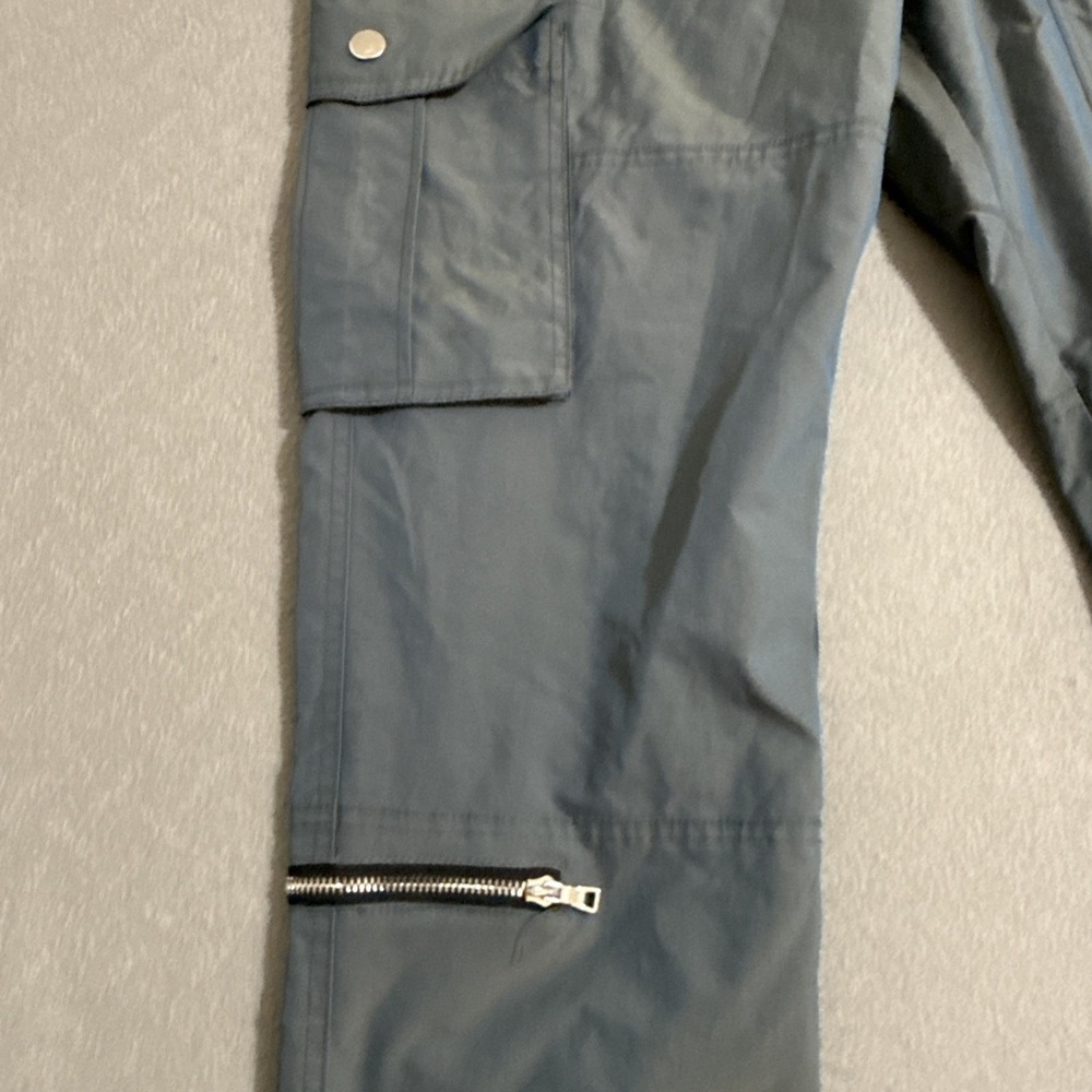 Vintage Pants Mens Large Cargo Combat Nylon IRIDESCENT Zip Pockets Y2K Rave - Picture 16 of 16